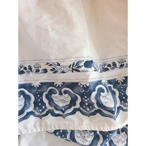 Ralph Lauren 100% Cotton White Blue FULL Double Bed Skirt Coastal Grandmother